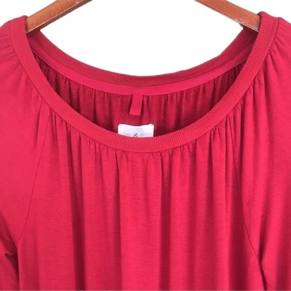 Lou & Grey Knit Shift Dress Long Sleeve Soft Stretch Scoop Neck Size XS - Picture 2 of 8